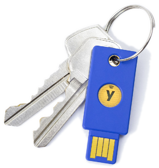 FIDO2 USB token on a keychain